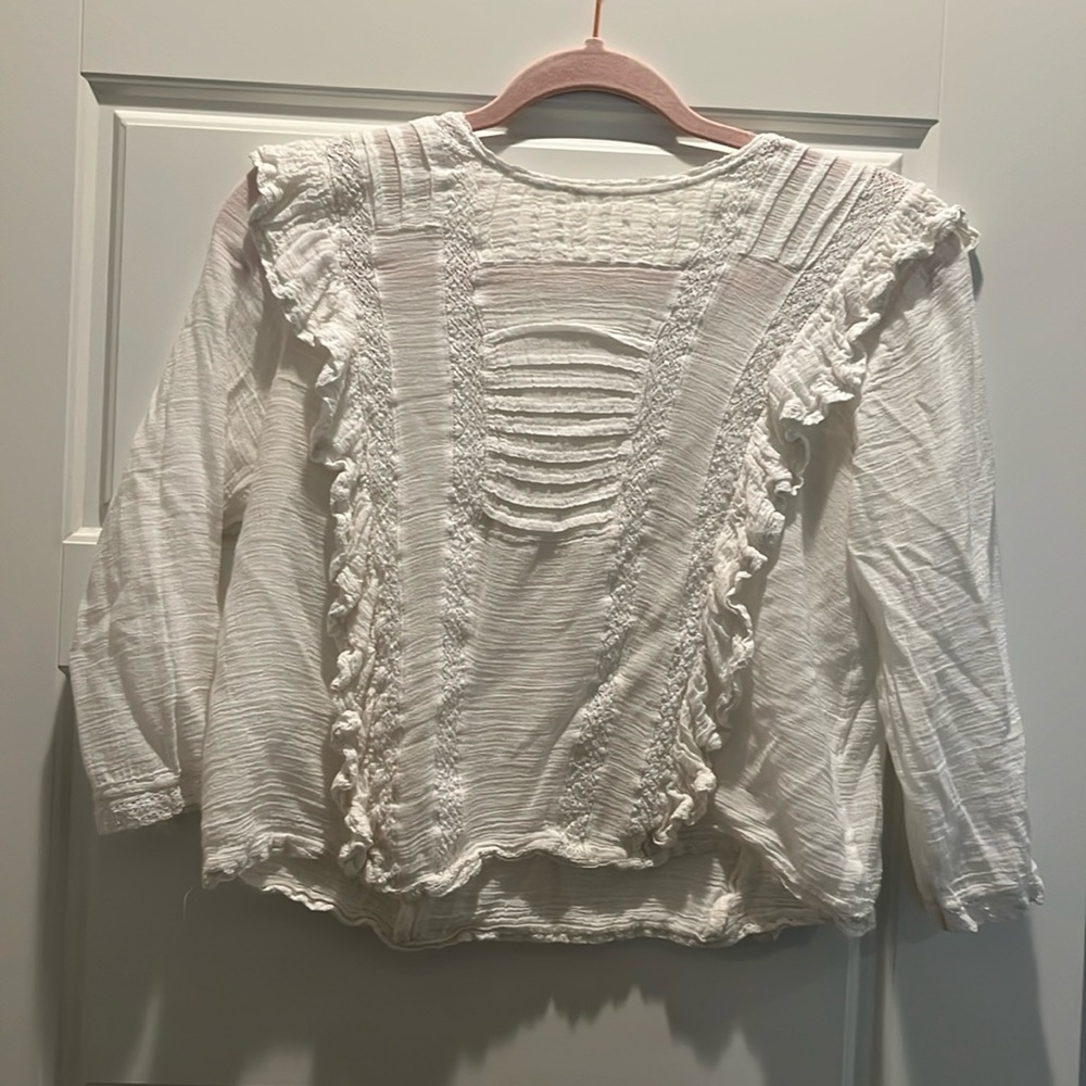 Free People Jasmine crop ruffled top